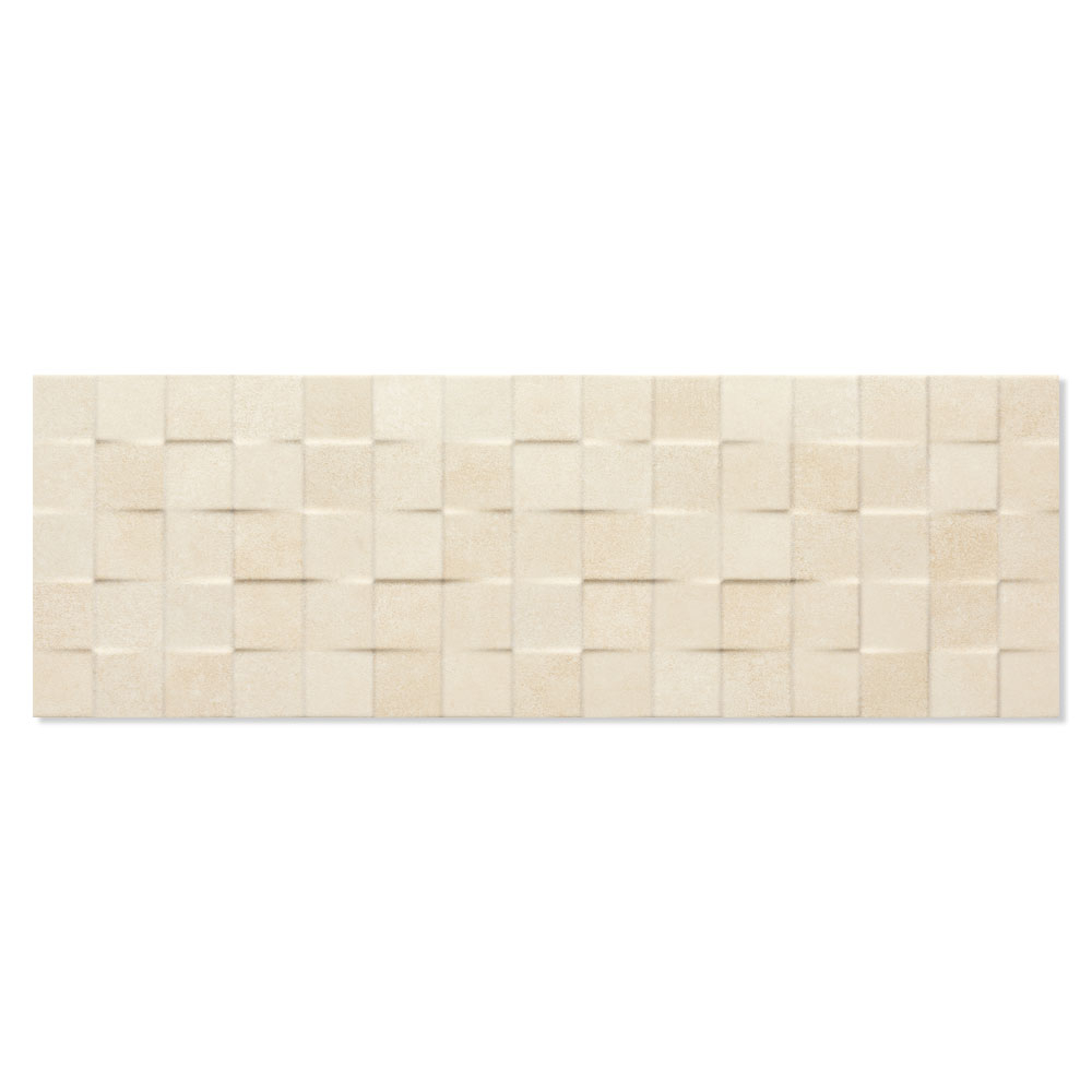 Veggflis Yaiza Cubic Beige Matt Relieff 25x75 cm